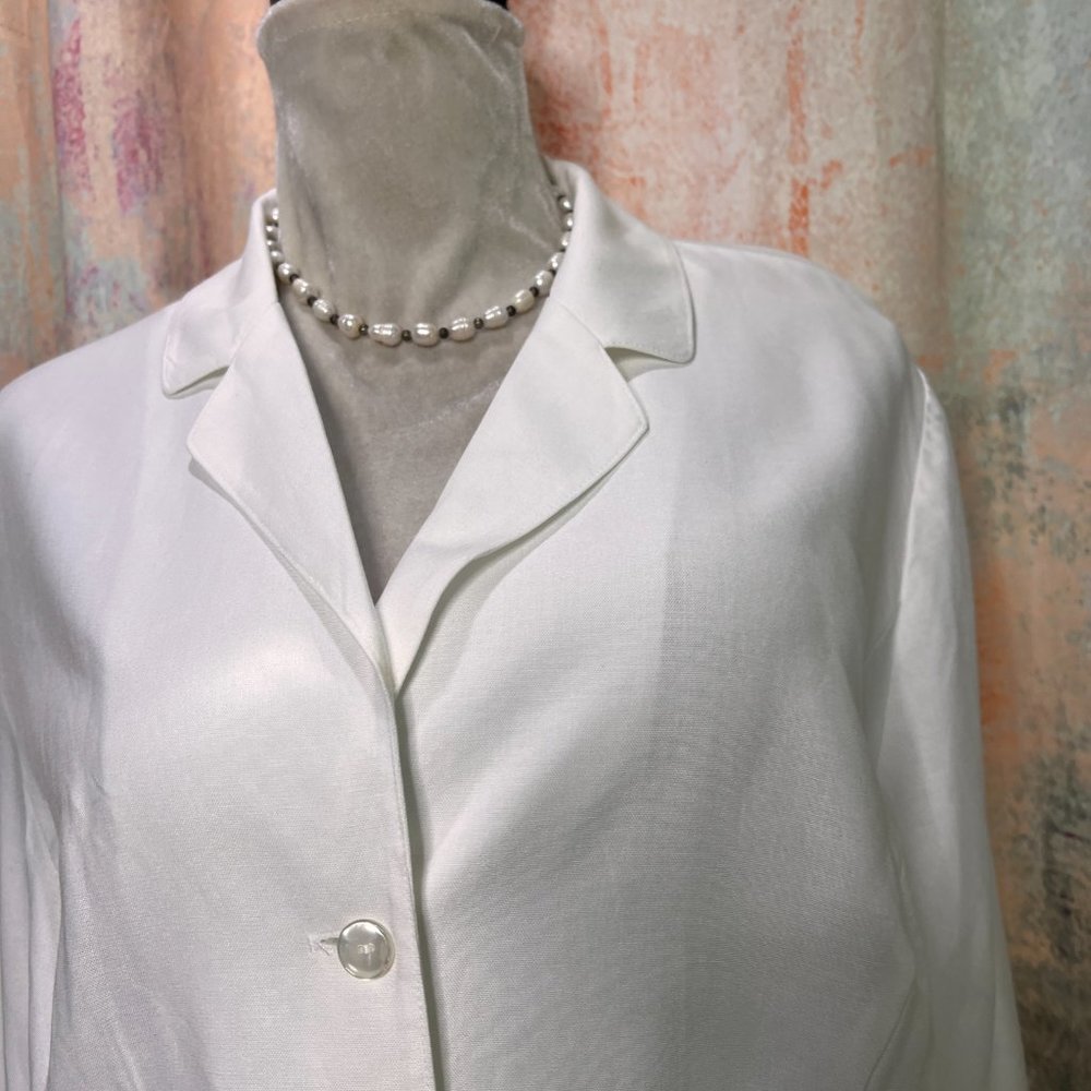 Viscose - Linen Button Down Blouse With 3/4 Sleev… - image 3